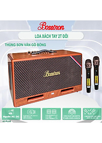 Loa karaoke xách tay K3 PLus Thương hiệu Bossinon công suất 600W-Thùng loa sơn vân gỗ phủ bóng chống trầy, 6 dường tiếng - HÀNG CHÍNH HÃNG