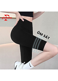 Quần Legging Lửng Siêu Co Giãn Thoáng Mát Nâng Mông Siêu Hót Siêu Đẹp Ngố Nữ Cạp Cao Vải Cotton Cao Cấp