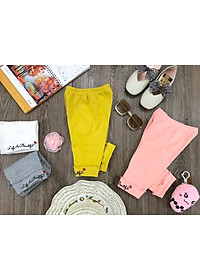 Quần thun leggings đùi cho bé gái đi chơi đi học size 10-30kg chất cotton co giãn chuẩn form