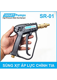 Súng xịt áp lực rửa xe vệ sinh máy lạnh tưới cây có chỉnh tia ren trong 13mm Smartpumps
