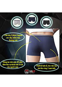 Combo 3 quần lót nam Boxer sợi Organic mềm mịn thoáng mát co giãn 4 chiều MRM Manlywear ( TẶNG Đôi Tất Nam Cao Cấp Giao Ngẫu Nhiên)