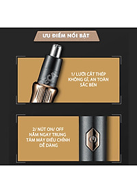Máy tỉa lông mũi Kemei KM-323 dùng pin sạc USB tiện lợi - Hàng chính hãng