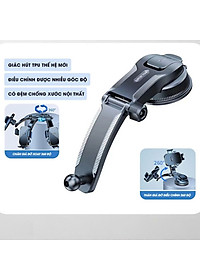 Giá Đỡ Điện Thoại trên Ô Tô, Kẹp Điện Thoại dạng Thác đổ, Không Chắn Tầm Nhìn gắn táp lô, Kính lái ô tô - Thương Hiệu RIBI - Hàng Chính Hãng