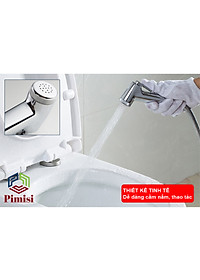 Vòi Xịt Vệ Sinh Bồn Cầu Toilet Trong Nhà Tắm Tăng Áp Pimisi Chịu Áp Lực Nước - Mạ Xi Inox Sáng Bóng Từ Tay Xịt Và Dây Mềm Cao Cấp | Hàng Chính Hãng