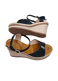 Giày Sandal Nữ Đế Xuồng HÀ NAM Da Bò Thật Thời Trang Cao Cấp  9cm DNU2143