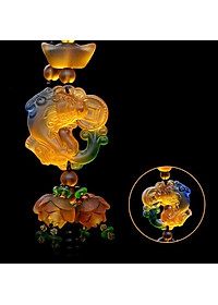 Khánh ngọc treo xe ô tô - Cá chép ngậm tiền phong thủy