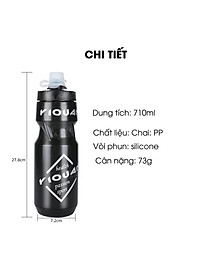 Bình nước xe đạp siêu nhẹ YQ-710 dung tích 710ml, chất liệu nhựa PP, tiện dụng cho xe đạp MTB và đường phố (không kèm giá đỡ bình nước xe đạp), để uống khi đạp xe ngoài trời - Mai Lee