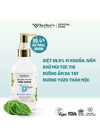 Gel Rửa Tay Khô Trầu Không Heebee's Khử Mùi, Sạch Khuẩn 99.99%, Dưỡng Ẩm 65/300ML