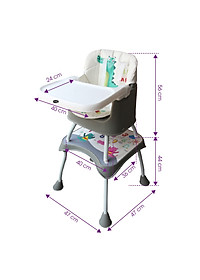 Ghế ăn dặm đa năng 3 in 1 cho bé Mastela 1016 - ghế ăn cao, ghế ăn thấp, bàn ghế tập vẽ thông minh cho bé từ 6 tháng