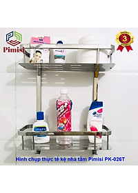 Kệ Nhà Tắm Để Đồ Gắn Tường Phẳng Thẳng Hay Để Góc Pimisi Inox 304 Hình Chữ Nhật Đựng Đồ Trong Phòng Tắm Sáng Bóng Dễ Vệ Sinh Hoặc Kệ Nhà Bếp 1 - 2 Tầng Thông Minh Gắn Tường Bằng Khoan Đinh Vít Chắc Chắn | Hàng Chính Hãng