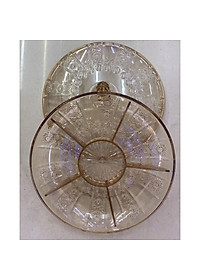 Khay đựng mứt tết  bằng nhựa trong Acrylic màu vàng