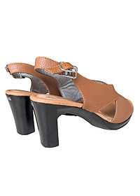 Giày sandal cao gót 7.5cm Trường Hải da bò thật màu vàng đế nhẹ SD155