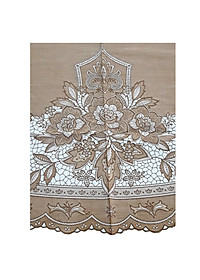 KHĂN TRẢI BÀN PAULEE FY116 TRÒN - ĐƯỜNG KÍNH 178 CM- HOA VĂN - MÀU NÂU -  KHÔNG THẤM NƯỚC.