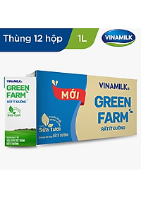 Sữa Tươi Tiệt Trùng Vinamilk Green Farm Rất ít đường - Hộp 1 Lít
