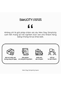 Bộ đôi giảm mụn sưng viêm Men Stay Simplicity cho nam Zinc PCA 1% + Terpineol-4 100g + 30ml