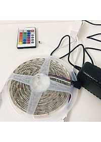 Bộ đèn Led dây dán RGB  trang trí phòng, quay tiktok, chụp ảnh, quay video đẹp lung linh dài 5m kèm remote điều khiển - Hàng chính hãng