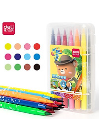 Bút Brush Bút Dạ Màu Marker Chuyên Viết Calligraphy Đầu Mềm Dành Cho Học Sinh Mĩ Thuật Hội Hoạ Deli - Tô Vẽ Truyện Tranh Manga Anime - HM555