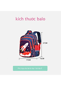 Balo học sinh cấp 1 cặp sách trẻ em đi học tiểu học lớp 1 lớp 2 cho bé trai gái Bibobaby 1413