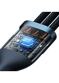 Cáp sạc nhanh đa năng 3 đầu Baseus Flash Series II 3in1 Fast Charging Cable (USB-A+ Type C to Micro + L + Type C, 100W) -Hàng chính hãng