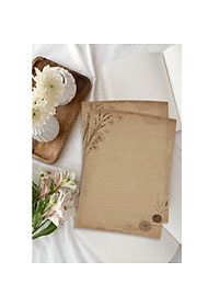 5 Tờ Giấy Viết Thư Tay Vintage Tinh Tế, Chất Mộc Từ Giấy Kraft, Họa Tiết Phù Hợp Với Mọi Chủ Đề - Bizbooks