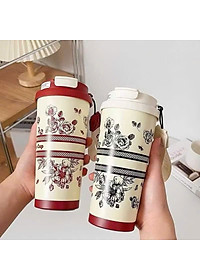 Ly Giữ Nhiệt 500ml Inox 316 Hoa Văn Sang Trọng, Giữ Nhiệt Lâu - HÀNG CHÍNH HÃNG MINIIN