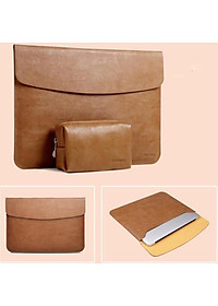 Bao da, túi da, cặp da chống sốc cho macbook, laptop, surface kèm ví đựng phụ kiện