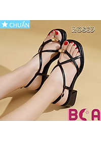 Giày sandal nữ đế thấp 3p RO569 ROSATA tại BCASHOP kết hợp kiểu xỏ ngón có điểm nhấn tại ngón cái độc đáo và thời trang