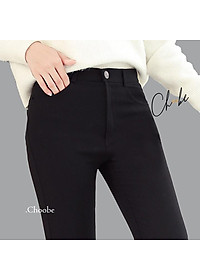 Quần tregging nữ Choobe cạp cao chất vải cao cấp thun ôm dày dặn co giãn tốt Q13