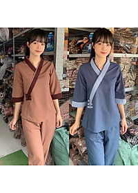 Đồ Lam Đi Chùa # Tim 3NÚT # Đồ Bộ Nữ # Quần Áo Nữ