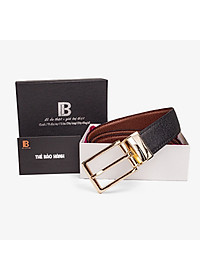 Thắt lưng nam, dây nịt nam da bò Saffiano 2 lớp Bụi Leather L109 - Khóa cài xoay 360 độ, dùng được cả 2 mặt - Bảo hành 12 tháng