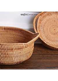 Khay Mây Guột ONGTRE Đựng Trái Cây, Decor Phòng Khách tiện lợi