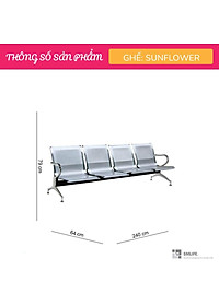 Ghế băng chờ sắt xi 4 chỗ ngồi SMLIFE Sunflower