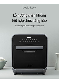 Lò nướng chân không kết hợp chức năng hấp Lock&Lock EJF693GRY Steam Air Fryer Oven (12.5 Lít) - Hàng chính hãng