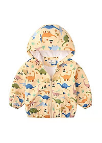 Áo khoác gió bé trai 2-7 tuổi 2 lớp in hình ngộ nghĩnh, Áo gió cho bé xuất Hàn bên trong lót cotton hàng Quảng Châu