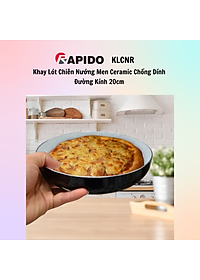 Khay lót chiên nướng Rapido men ceramic chống dính - Khay chiên nướng nồi chiên không dầu chống dính Greblon bền đẹp đường kính 20cm dùng trong nồi chiên không dầu - Hàng chính hãng