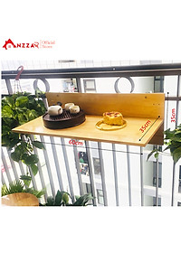 Bàn gỗ treo ban công gấp gọn kích thước chất liệu gỗ thông nhập khẩu cao cấp Anzzar BBC-04