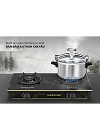 Nồi áp suất Sunhouse SHG9900-04, SHG9900-05, SHG9900-06, Dung tích 4L, 5L, 6L, Chất liệu nhôm nguyên chất bền bỉ, Sử dụng trên bếp gas và bếp hồng ngoại, không dùng được bếp từ - Hàng chính hãng