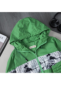 Áo khoác gió bé trai 5-14 tuổi 2 lớp in hình Songoku, Áo gió cho bé bên trong lót cotton vải mền kiểu dáng thời trang