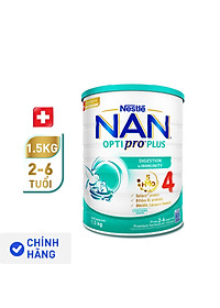 Sữa Bột Nestlé NAN OPTIPRO PLUS 4 1500g/lon với 5HMO Hỗ trợ Đề Kháng - Tiêu Hóa - Trí Não & Chiều Cao (Dành cho trẻ từ 2-6 tuổi) - Tặng Bộ xửng hấp 2 ngăn Inochi