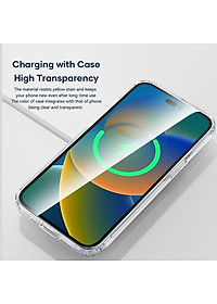 Ốp lưng chống sốc trong suốt hỗ trợ sạc Maqsafe cho iPhone 14 Pro (6.1 inch) hiệu Rock Protection Maqsafe Magetic Case (siêu mỏng 1.5mm, độ trong tuyệt đối, chống trầy xước, chống ố vàng, tản nhiệt tốt) - hàng nhập khẩu