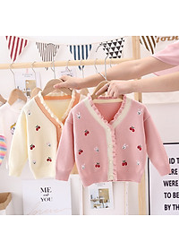 Áo khoác len cardigan bé gái cao cấp, chất len dày dặn mềm mịn, giữ ấm tốt, dáng thời trang | MA22
