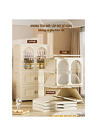 Tủ Quần Áo Gấp Gọn Nubie Có Ngăn Treo Trẻ Em, Đựng Đồ Đa Năng Thông Minh, Tháo Lắp Dễ Dàng, Nhựa PP