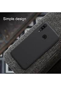 Ốp Lưng Sần chống sốc cho Samsung Galaxy A20s hiệu Nillkin Super Frosted Shield (Đính kèm giá đỡ hoặc miếng dán từ tính) - Hàng Chính Hãng