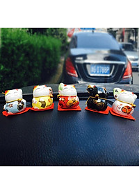 Bộ tượng ngũ mèo thần tài mini - Hàng chính hãng