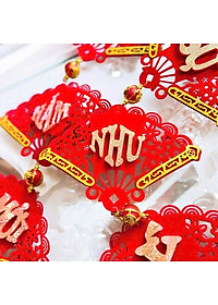 Set 2 Dây Liễn 8 Quạt Treo Trang Trí Tết Vạn Sự Như Ý - Chúc Mừng Năm Mới