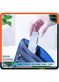 Hub Type-C To HDMI FIRO 6in1 Chuẩn HDTV - Hub Chuyển Đổi Type-C Chia 6 Cổng - 1 Cổng HDMI/HDTV 4K, 2 Cổng USB 3.0, 2 Khe Đọc Thẻ TF Và SD, 1 Cổng Sạc Nhanh Type C PD - Kết Nối Tốc Độ Cao - Dùng Cho Smartphone/Laptop/PC/Tivi/Playstation – Hàng Chính Hãng