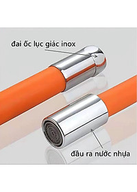 Ống Nối Dài Vòi Nước Hợp Kim Bọc Silicon Xoay 720 Độ Dài 17Cm Tiện Dụng