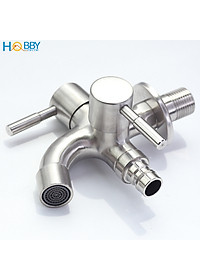 Vòi củ sen lạnh đa năng 2 đầu xả Inox 304 ren 21 Hobby home decor CS1