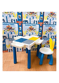 Trọn bộ đồ chơi lắp ghép sáng tạo cho bé trai và bé gái có kèm bàn và ghế ngồi, chất liệu nhựa ABS cứng cáp dày dặn - Đồ chơi phát triển trí não cho bé yêu