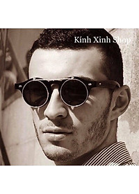 Kính Râm Nam Nữ Mắt Tròn 2 Tròng Mở Nắp 2in1 Gọng Nhựa Đi Ngày và Đêm